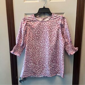 Elegant Pink and White Women's Blouse